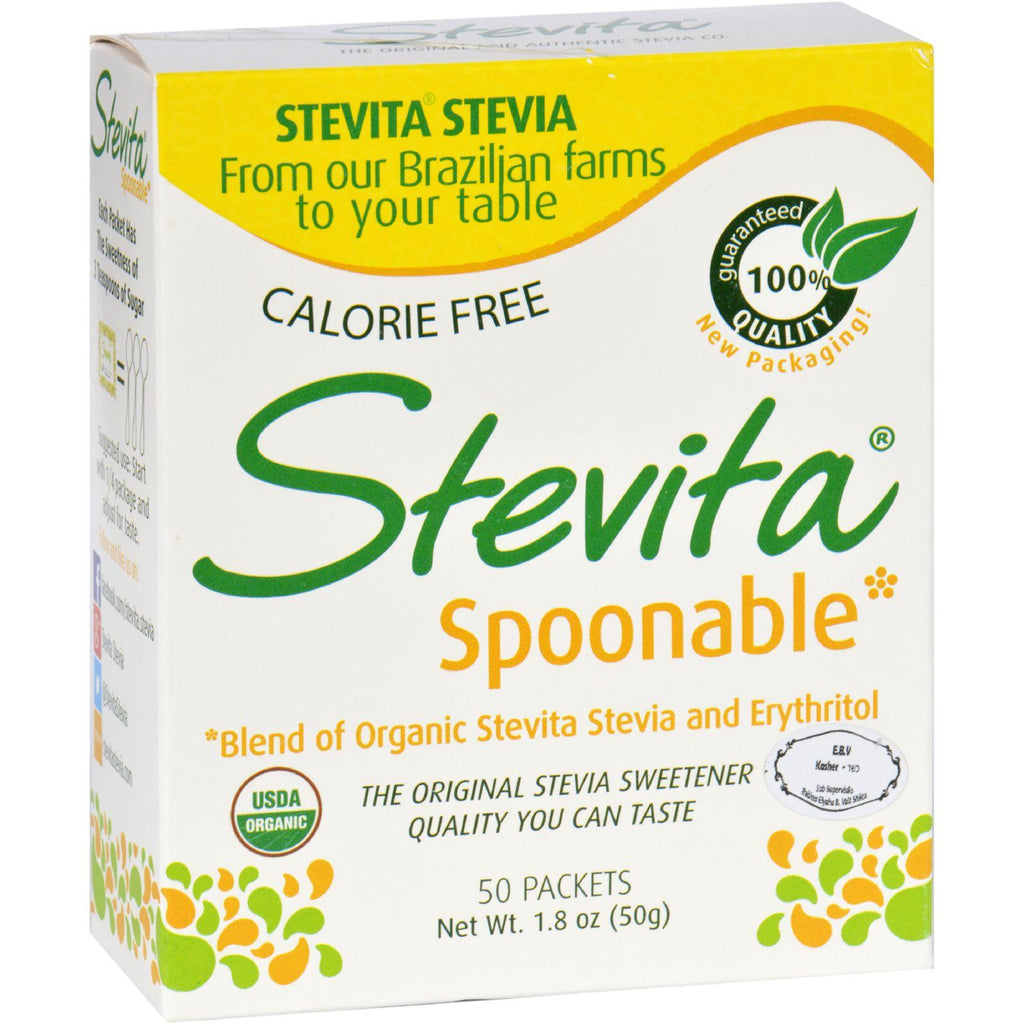 Stevita Stevia - Spoonable - Certified Organic - 50 Packets