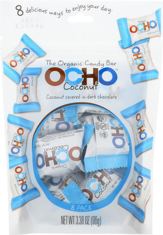 Ocho Candy Ocho Bar - Coconut - Case Of 12 - 3.38 Oz.