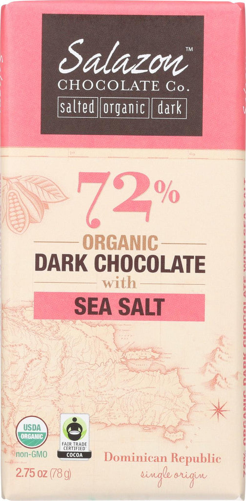 Salazon Chocolate Dark Chocolate - Sea Salt - Case Of 12 - 2.75 Oz.