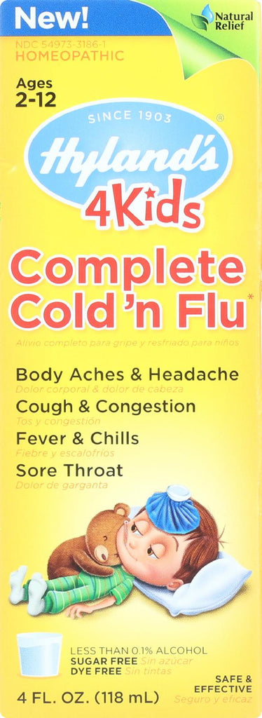 Hylands Homeopathic Cold N Flu - 4 Kids - Complete - Liquid Formula - 4 Oz