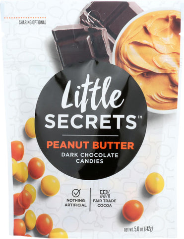 Little Secrets Dark Chocolate Candies - Peanut Butter - Case Of 8 - 5 Oz.