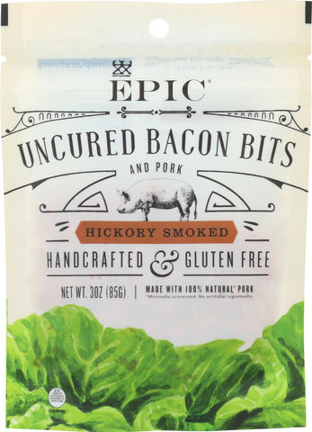 Epic Uncured Bacon Bits - Hickory Smoked - Case Of 10 - 3 Oz.