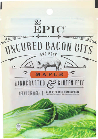 Epic Uncured Bacon Bits - Maple - Case Of 10 - 3 Oz.