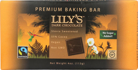 Lily's Sweets Dark Chocolate Bar - Case Of 12 - 4 Oz.