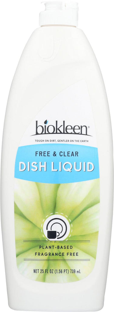 Biokleen Dish Liquid - Natural - Free And Clear - 25 Oz - Case Of 6