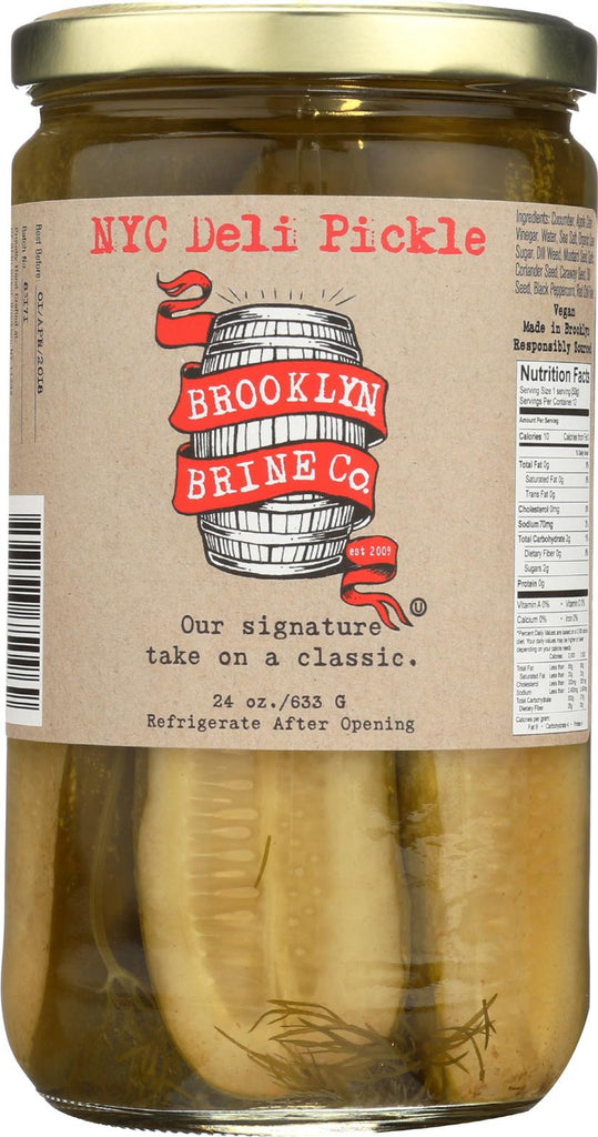 Brooklyn Brine New York City Deli Pickle - Case Of 12 - 24 Oz.