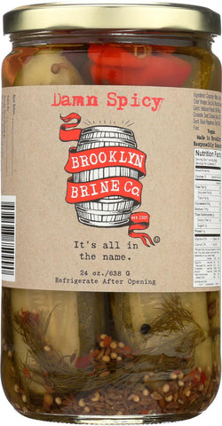 Brooklyn Brine Pickle - Damn Spicy - Case Of 12 - 24 Oz.