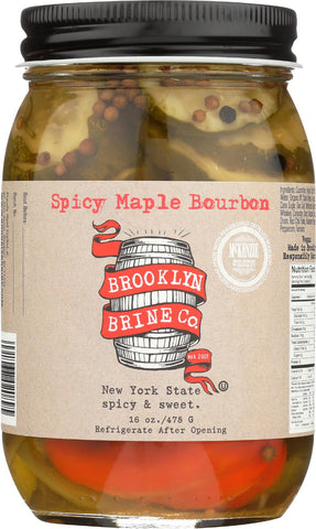 Brooklyn Brine Pickle - Spicy Maple Bourbon - Case Of 12 - 16 Oz.