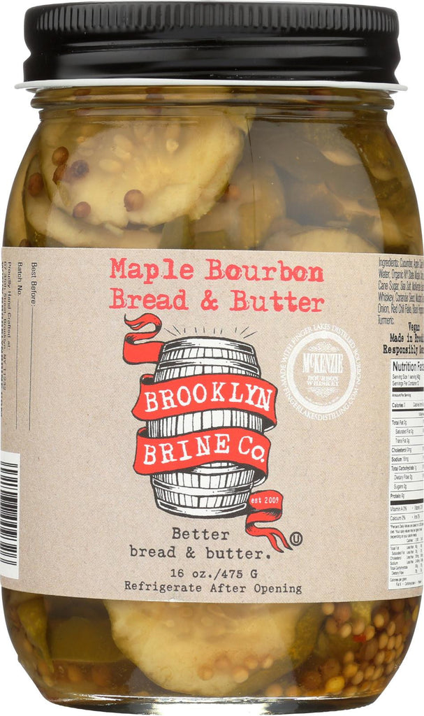 Brooklyn Brine Pickle - Maple Bourbon Bread Butter - Case Of 12 - 16 Oz.