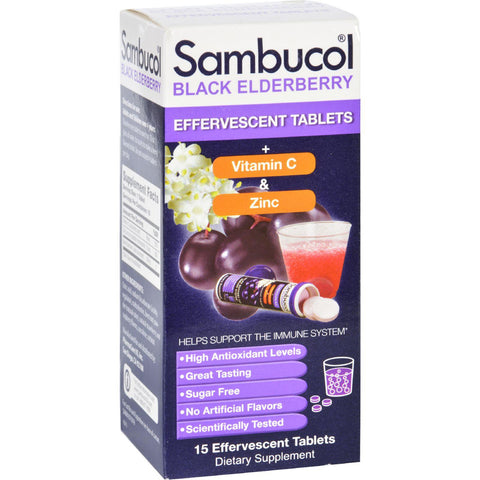 Sambucol Original - Plus Vitamin C And Zinc - Effervescent Tabs - 15 Count