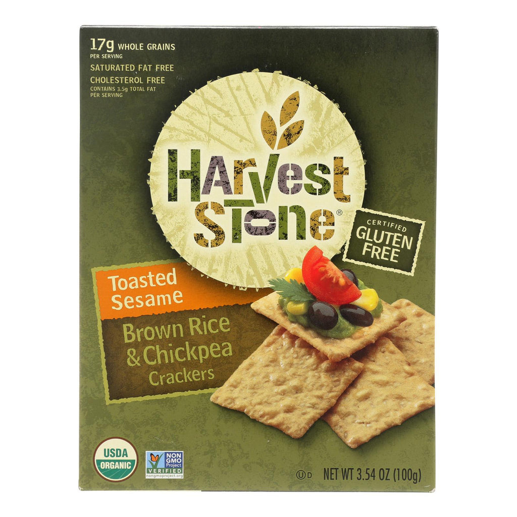 Harvest Stone Harvest Stone Organic Crackers - Rice And Chickpea - Case Of 6 - 3.54 Oz.