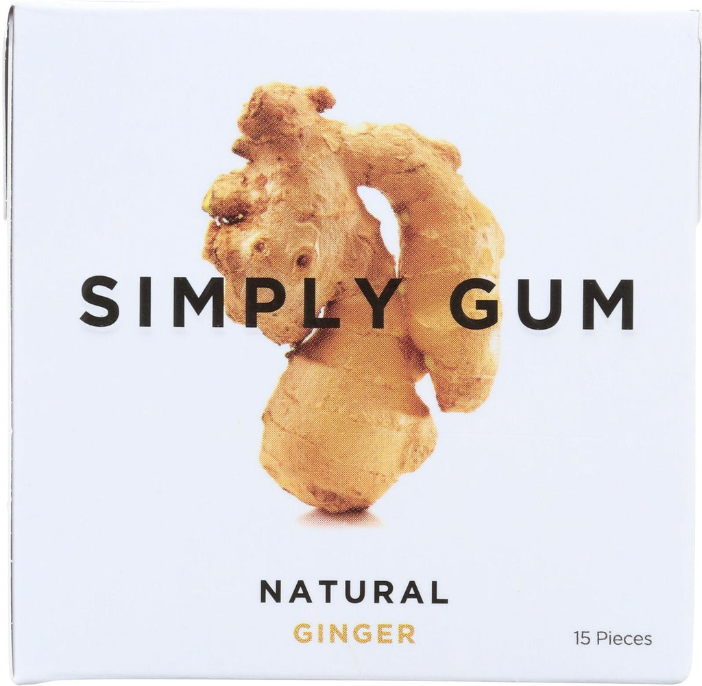 Simply Gum All Natural Gum - Ginger - Case Of 12 - 15 Count