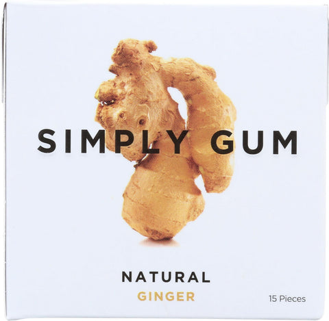 Simply Gum All Natural Gum - Ginger - Case Of 12 - 15 Count