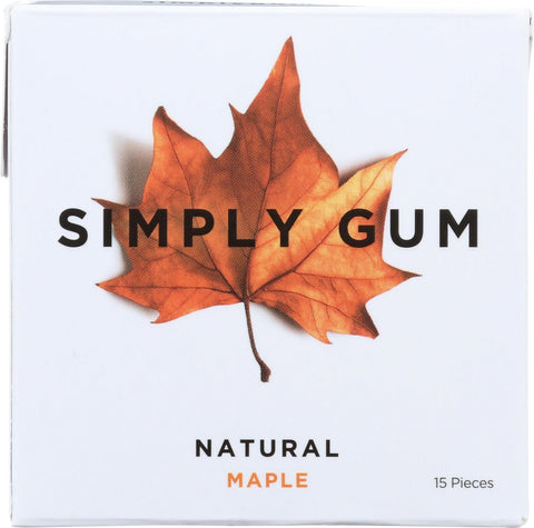 Simply Gum All Natural Gum - Maple - Case Of 12 - 15 Count