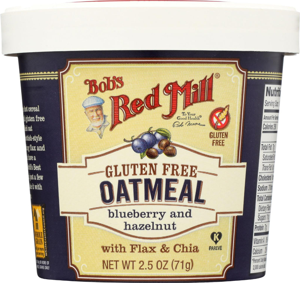 Bob's Red Mill Gluten Free Oatmeal Cup, Blueberry And Hazelnut - 2.5 Oz - Case Of 12