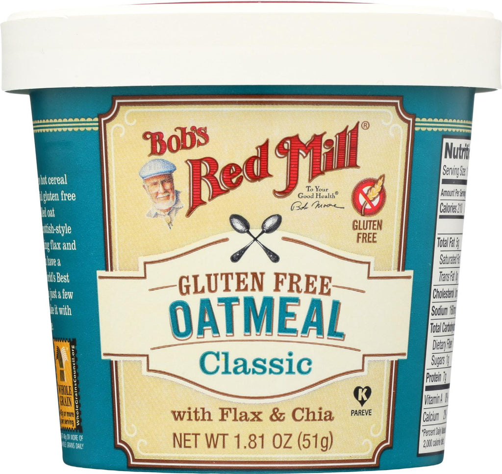 Bob's Red Mill Gluten Free Oatmeal Cup, Classic With Flax-chia - 1.81 Oz - Case Of 12