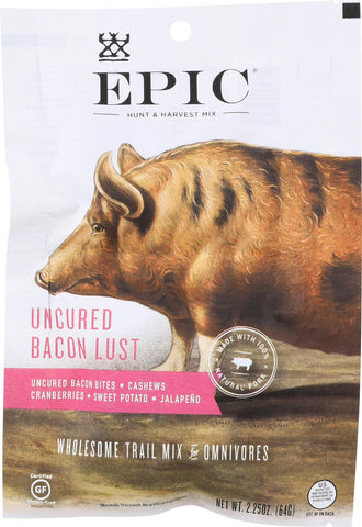 Epic Trail Mix - Uncured Bacon Lust - Case Of 8 - 2.25 Oz.