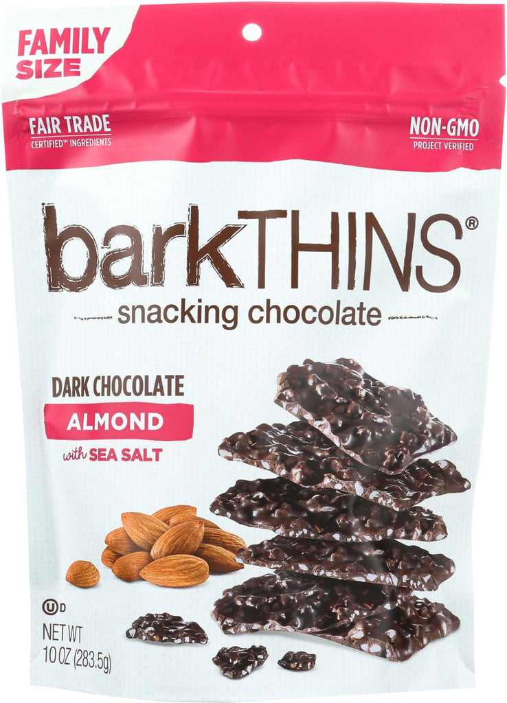 Bark Thins Snacking Dark Chocolate - Almond With Sea Salt - Case Of 9 - 10 Oz.