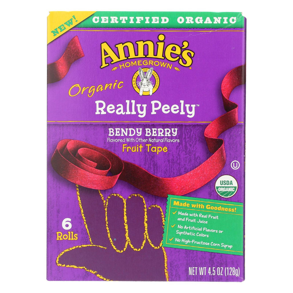 Annie's Homegrown Organic Bendy Berry Really Peely Fruit Tape - Case Of 12 - 4.5 Oz.