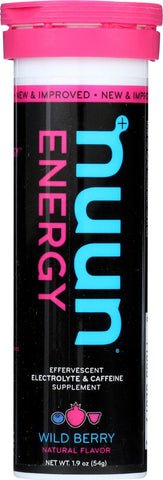 Nuun Hydration Drink Tab - Energy - Wild Berry - 10 Tablets - Case Of 8