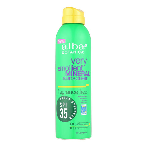 Alba Botanica Mineral Spray Sunscreen - Fragrance Free - Case Of 1 - 6 Oz.