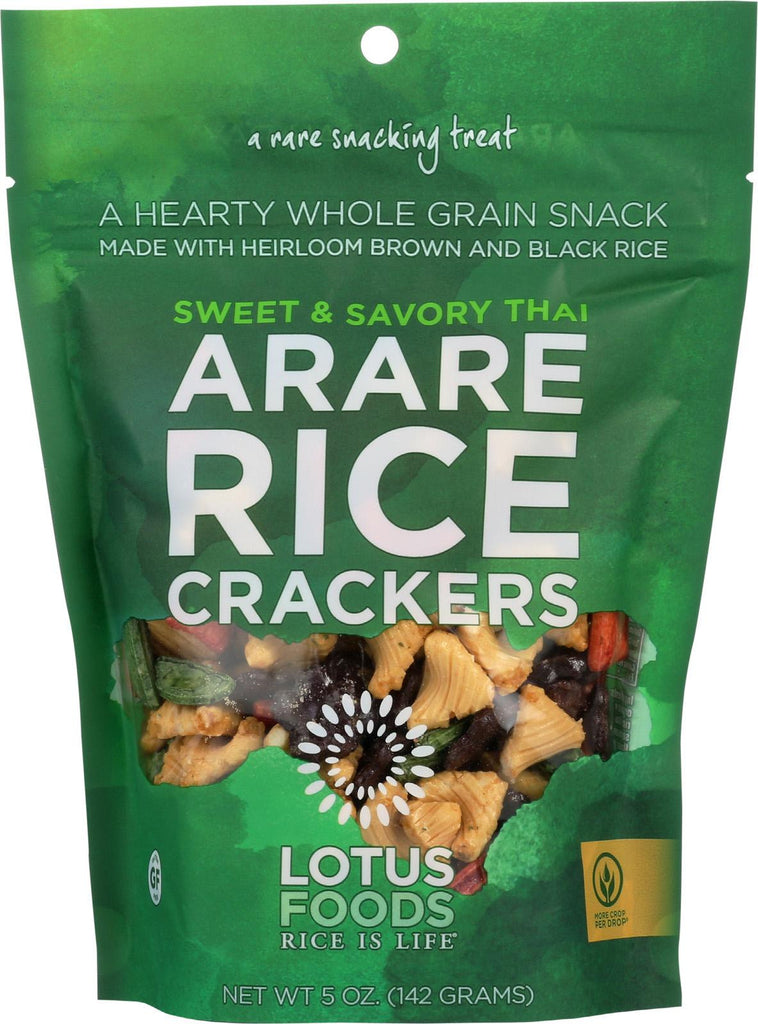 Lotus Foods Arare Rice Crackers - Sweet And Savory Thai - Case Of 8 - 5 Oz.