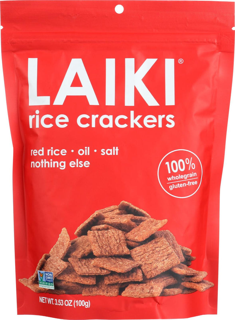 Laiki Red Rice Crackers - Case Of 8 - 3.5 Oz.