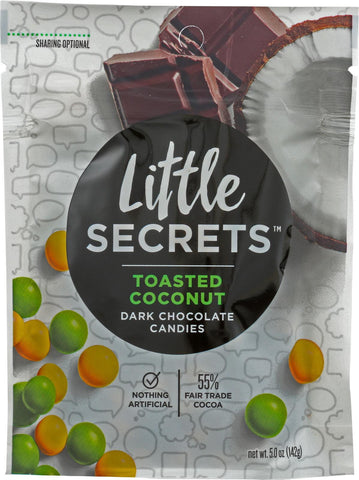 Little Secrets Dark Chocolate Candies - Toasted Coconut - Case Of 8 - 5 Oz.