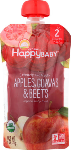 Happy Baby Happy Baby Clearly Crafted - Apples - Guavas And Beets - Case Of 16 - 4 Oz.