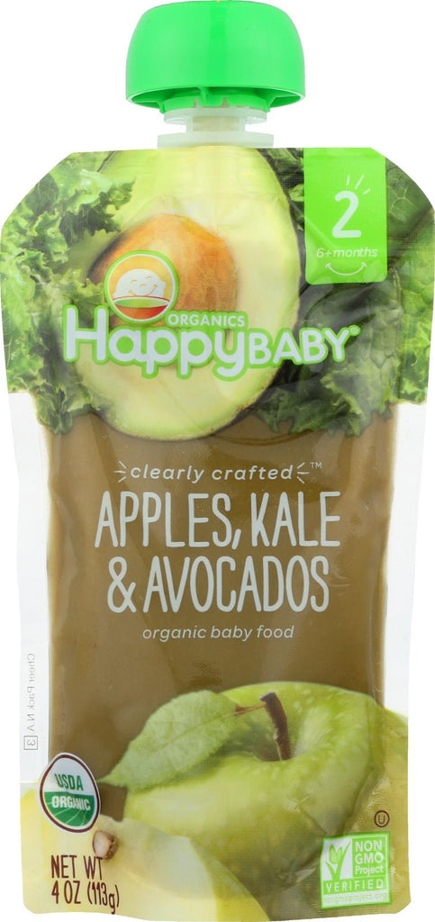 Happy Baby Happy Baby Clearly Crafted - Apples, Kale And Avocados - Case Of 16 - 4 Oz.