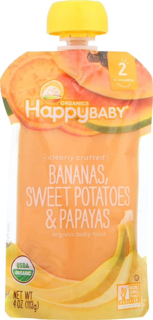 Happy Baby Happy Baby Clearly Crafted - Bananas, Sweet Potatoes And Papayas - Case Of 16 - 4 Oz.