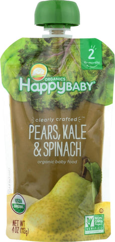 Happy Baby Happy Baby Clearly Crafted - Apples, Kale And Avocados - Case Of 16 - 4 Oz.