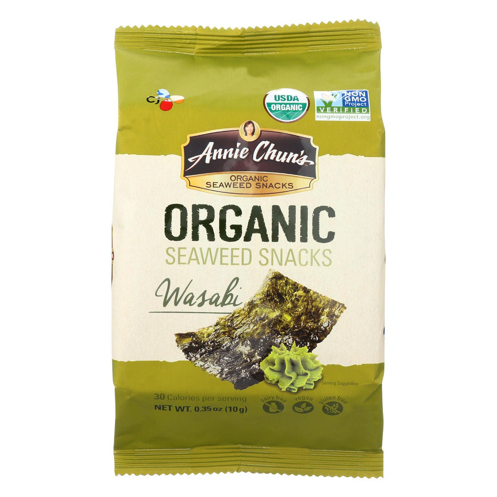 Annie Chun's Organic Seaweed Snacks Wasabi - Case Of 12 - 0.35 Oz.