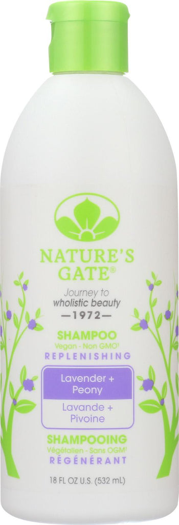 Nature's Gate Lavender Peony Replenishing Shampoo - Case Of 1 - 18 Fl Oz.