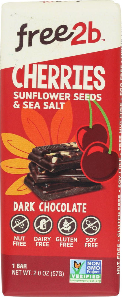 Free 2 B Dark Chocolate - Seeds And Cherries - Case Of 10 - 2 Oz.