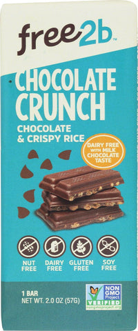 Free 2 B Milk Chocolate Bar - Rice Crunch - Case Of 10 - 2 Oz.