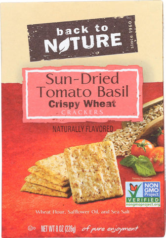 Back To Nature Crackers - Sundried Tomato Basil Crispy Wheat - Case Of 6 - 8 Oz.