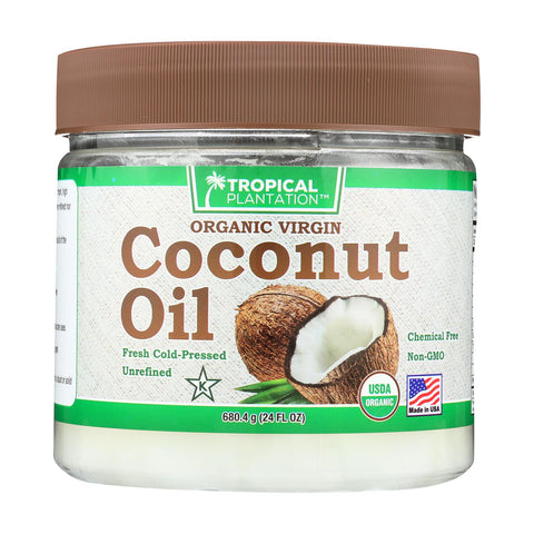 Tropical Plantation Organic Coconut Oil - Case Of 1 - 24 Fl Oz.