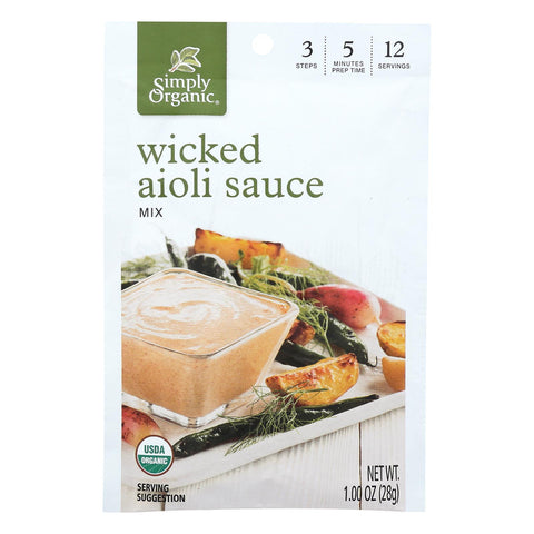 Simply Organic Wicked Aioli Sauce Mix - Case Of 12 - 1 Oz.