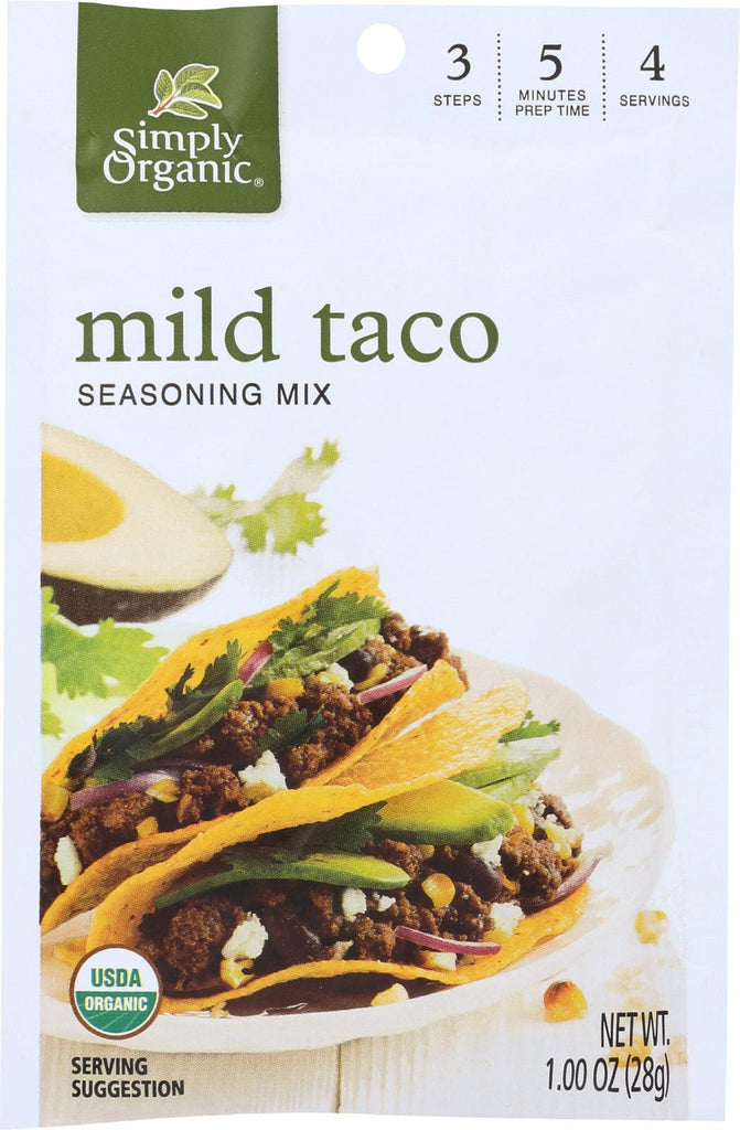 Simply Organic Mild Taco Seasoning Mix - Case Of 12 - 1 Oz.