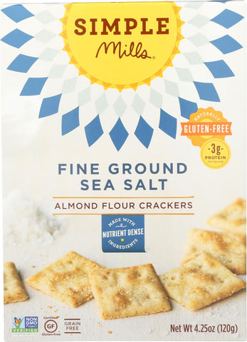 Simple Mills Fine Ground Sea Salt Almond Flour Crackers - Case Of 6 - 4.25 Oz.