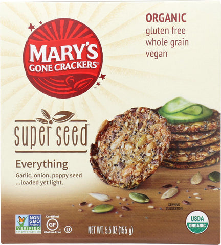 Mary's Gone Crackers Super Seed - Everything - Case Of 6 - 5.5 Oz.