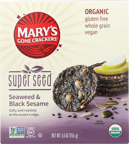 Mary's Gone Crackers Super Seed - Seaweed And Black Seaseem - Case Of 6 - 5.5 Oz.