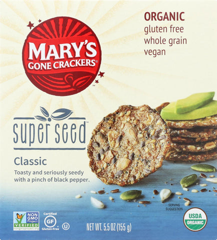 Mary's Gone Crackers Super Seed - Everything - Case Of 6 - 5.5 Oz.