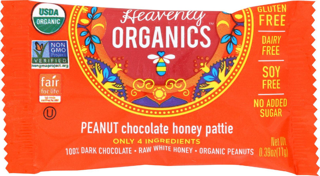 Heavenly Organics Heavenly Organics Chocolate Honey Patties - Peanut - Case Of 40 - 0.39 Oz.