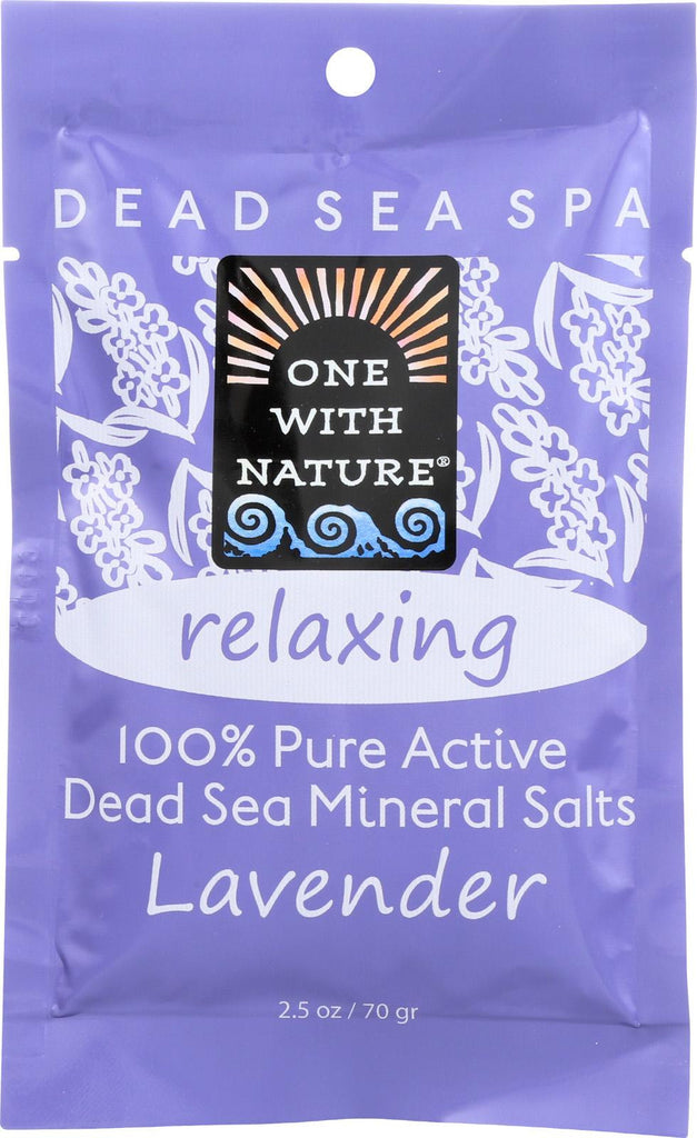 One With Nature Relaxing Lavender Dead Sea Mineral - Salt Bath - Case Of 6 - 2.5 Oz.