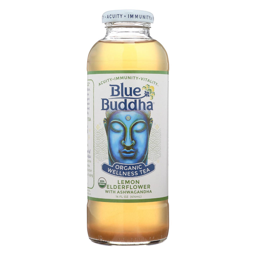 Blue Buddha Organic Wellness Tea - Lemon Elderflower With Ashwagandha - Case Of 12 - 14 Oz.