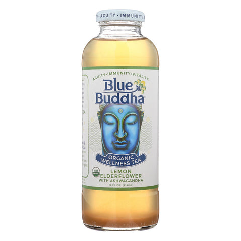 Blue Buddha Organic Wellness Tea - Lemon Elderflower With Ashwagandha - Case Of 12 - 14 Oz.