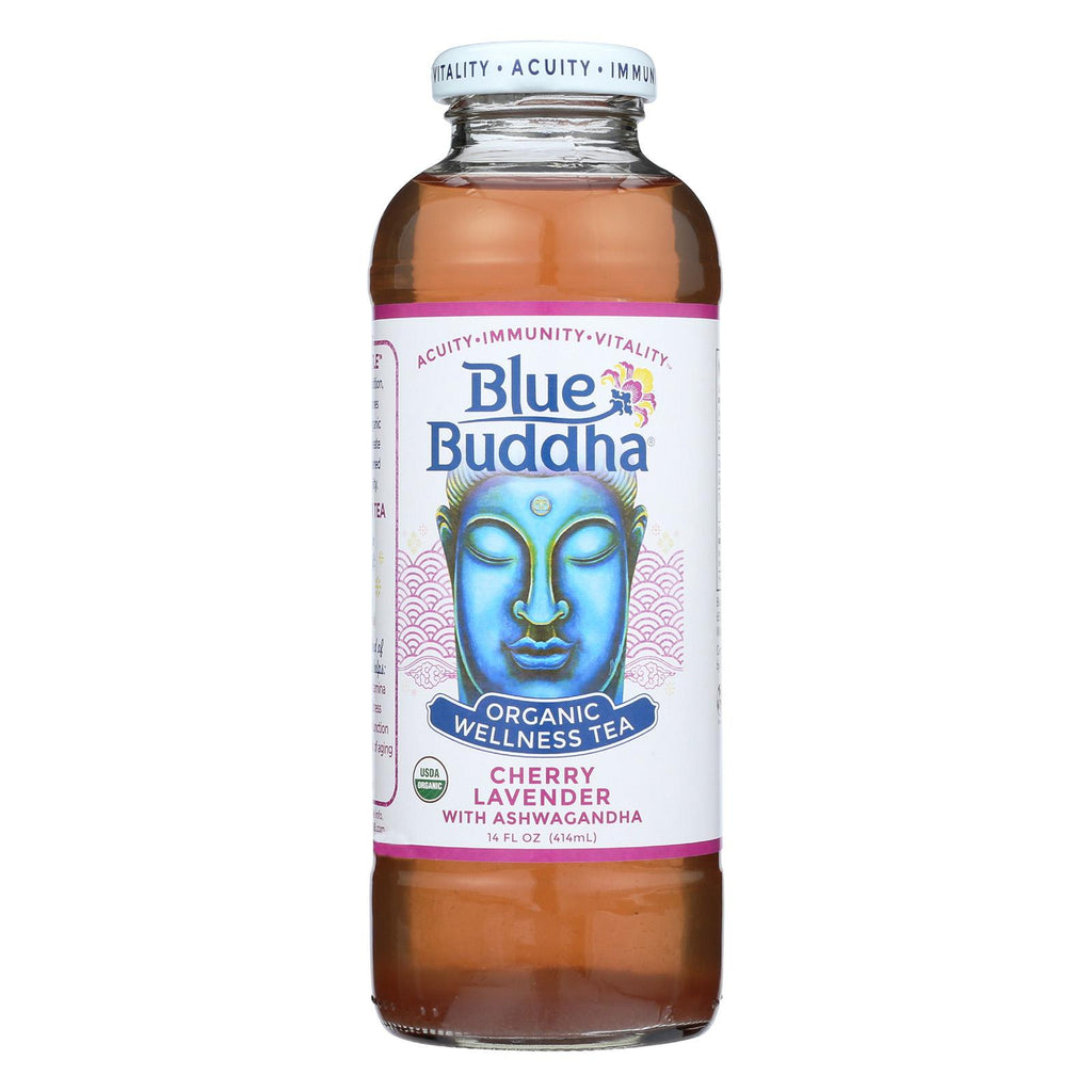 Blue Buddha Organic Wellness Tea - Cherry Lavender With Ashwagandha - Case Of 12 - 14 Oz.