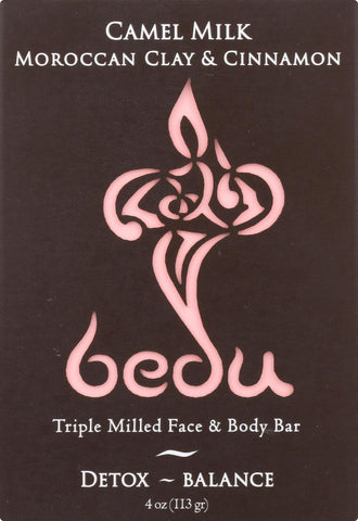 Bedu Face And Body Bar - Moroccan Clay And Cinnamon - Case Of 6 - 4 Oz.